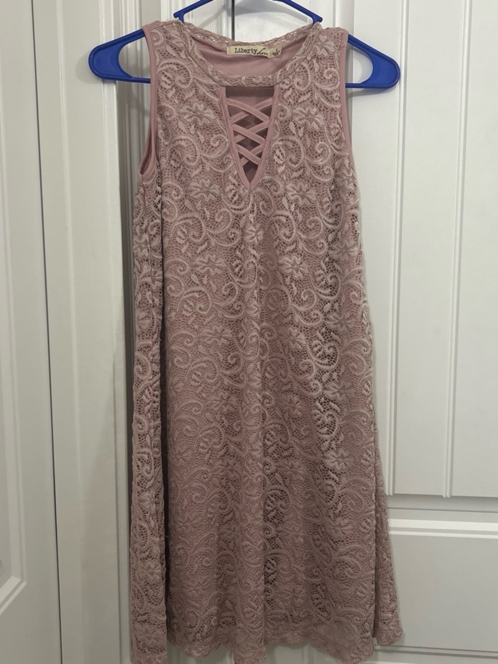 Liberty Love Lace Midi Dress in Dusty Rose